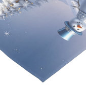 Blue Hat Snowman Christmas Tree Table Runner Mittelgroßer Tischläufer (Ecke)