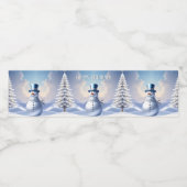 Blue Hat Snowman Christmas Tree Water Bottle Label Wasserflaschenetikett (Einzelnes Label)