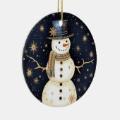 Blue Hat Snowman Ornament (Rechts)
