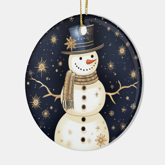 Blue Hat Snowman Ornament (Links)