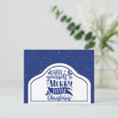 Blue Have Yourself A Merry Little Christmas Script Postkarte (Stehend Vorderseite)