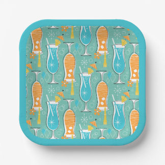 Blue Hawaii and Tropical Itch - Bg Turquoise Pappteller