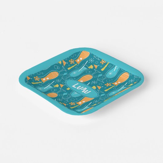 Blue Hawaii and Tropical Itch Pappteller (Gewinkelt)