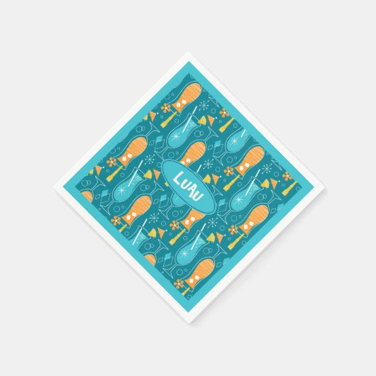 Blue Hawaii and Tropical Itch Serviette (Ecke)