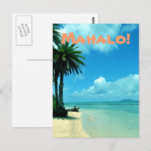 Blue Hawaii Beachpostcard Postkarte (Vorne/Hinten)