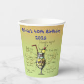 Blue Hawaii Birthday Pappbecher (Vorderseite)