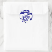 Blue Hawaii Blume Runder Aufkleber (Tasche)
