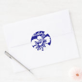Blue Hawaii Blume Runder Aufkleber (Umschlag)