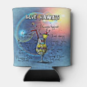 Blue Hawaii Cocktail (#1 von 12 Sets mit Rezept fü Dosenkühler (Rückseite)