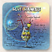 Blue Hawaii Cocktail (#1 von 12 Sets mit Rezept fü Getränkeuntersetzer (Vorderseite)