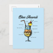 Blue Hawaii Cocktail Rezept Feiertagspostkarte (Vorne/Hinten)