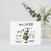 Blue Hawaii Cocktail Rezept Postkarte (Stehend Vorderseite)