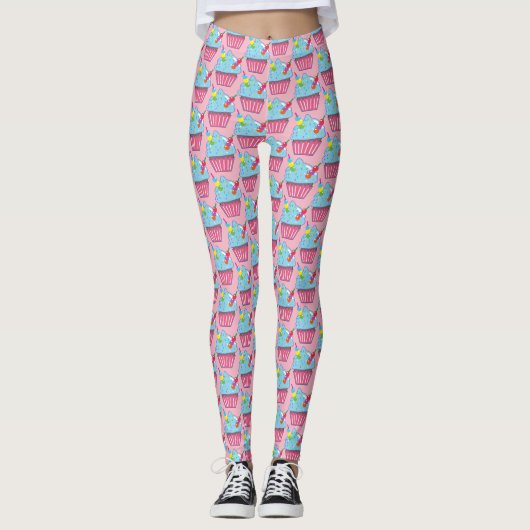 Blue Hawaii CUPCAKE Leggings (Vorderseite)