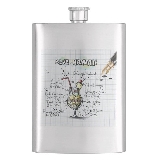 Blue Hawaii Flachmann (Vorderseite)