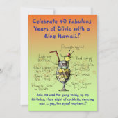 Blue Hawaii Geburtstagsparty Einladung (Vorderseite)