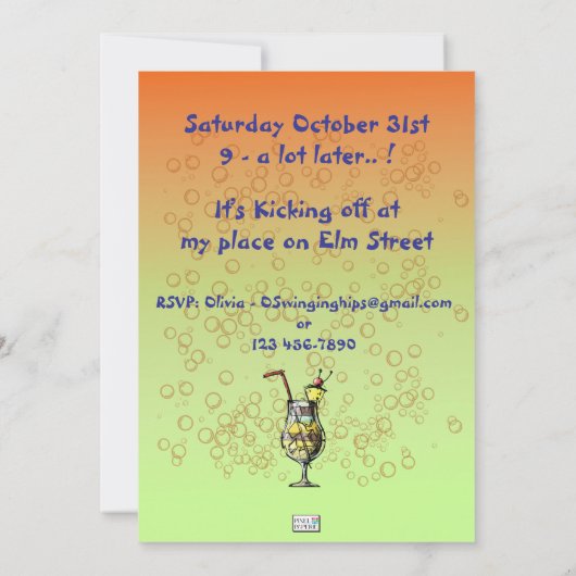 Blue Hawaii Geburtstagsparty Einladung (Rückseite)