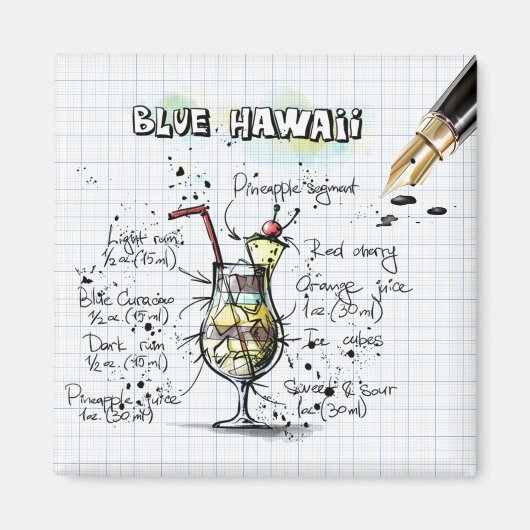 Blue Hawaii Magnet (Vorne)