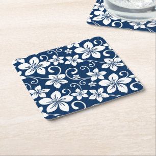 BLUE HAWAII (NAVY BLUE) RECHTECKIGER PAPPUNTERSETZER