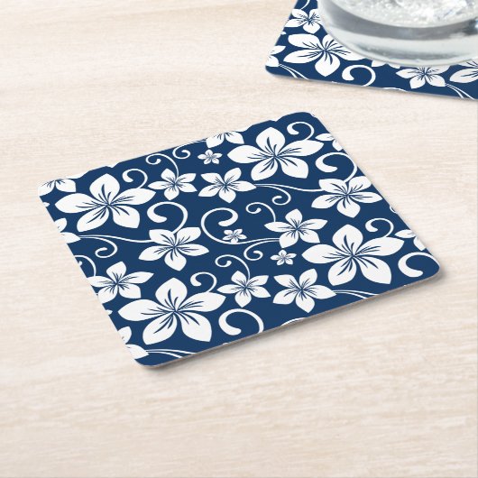 BLUE HAWAII (NAVY BLUE) RECHTECKIGER PAPPUNTERSETZER (angewinkelt)