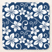 BLUE HAWAII (NAVY BLUE) RECHTECKIGER PAPPUNTERSETZER (Vorderseite)