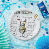 Blue Hawaii Pappteller (Party)