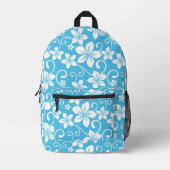 BLUE HAWAII PATTER IN BLAU BEDRUCKTER RUCKSACK (Vorderseite)