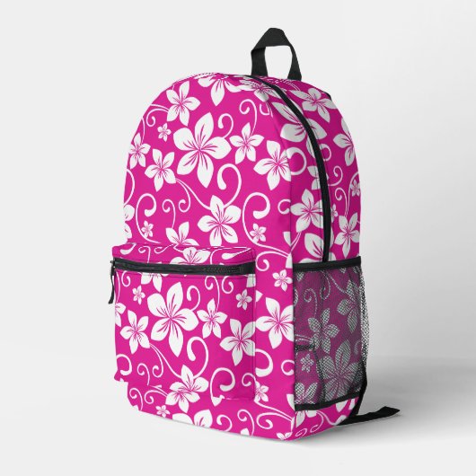 BLUE HAWAII PATTER IN HOT PINK BEDRUCKTER RUCKSACK (Rückseitige Ecke Rechts)