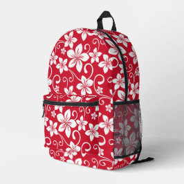 BLUE HAWAII PATTER IN ROT BEDRUCKTER RUCKSACK