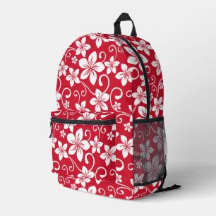 BLUE HAWAII PATTER IN ROT BEDRUCKTER RUCKSACK