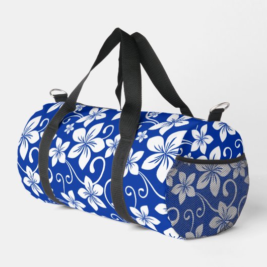 BLUE HAWAII PATTER IN ROYAL BLUE DUFFLE BAG (Rechte Ecke)