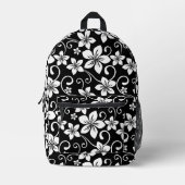 BLUE HAWAII PATTER IN SCHWARZ BEDRUCKTER RUCKSACK (Vorderseite)