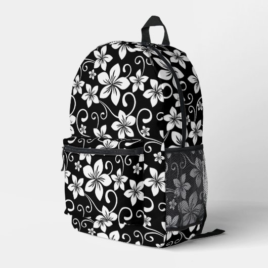 BLUE HAWAII PATTER IN SCHWARZ BEDRUCKTER RUCKSACK (Rückseitige Ecke Rechts)