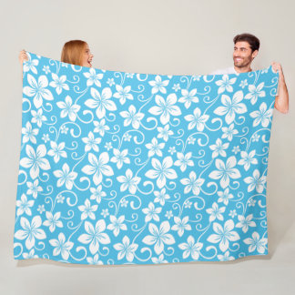 BLUE HAWAII PATTERN (BLUE) FLEECEDECKE