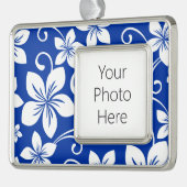 BLUE HAWAII (ROYAL BLUE) Rahmen-Ornament SILBER (Links)