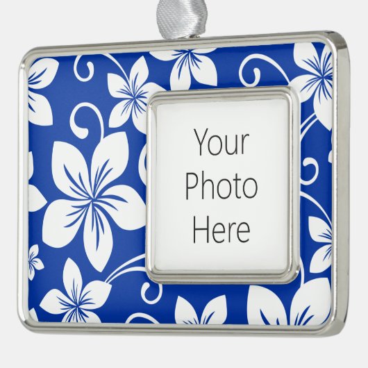 BLUE HAWAII (ROYAL BLUE) Rahmen-Ornament SILBER (Links)