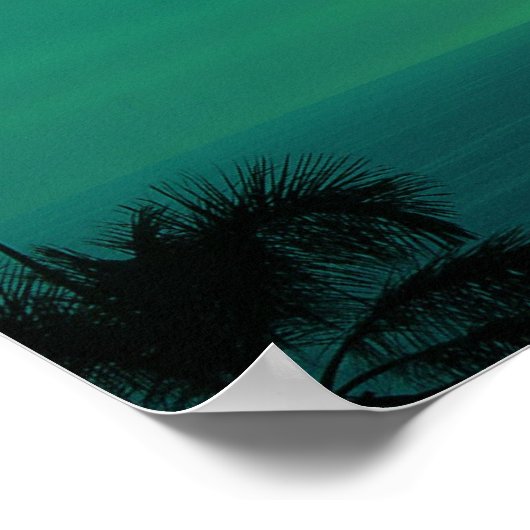 Blue Hawaii Sunset Poster (Ecke)