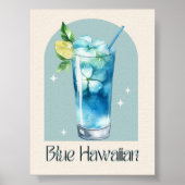 Blue Hawaiian Art Print | Cocktail im Bar-Dekor Poster (Vorne)