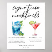 Blue Hawaiian Cranberry Süsse Mocktails Menü Poster (Vorne)