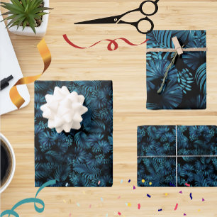 Blue Hawaiian Palms Gift Wrap Geschenkpapier Set