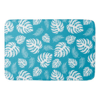 Blue Hawaiian Print Badematte