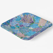 Blue Haze Floral 9" Square Paper Teller (Gewinkelt)