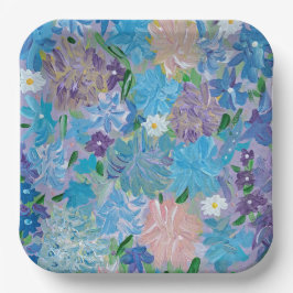 Blue Haze Floral 9" Square Paper Teller