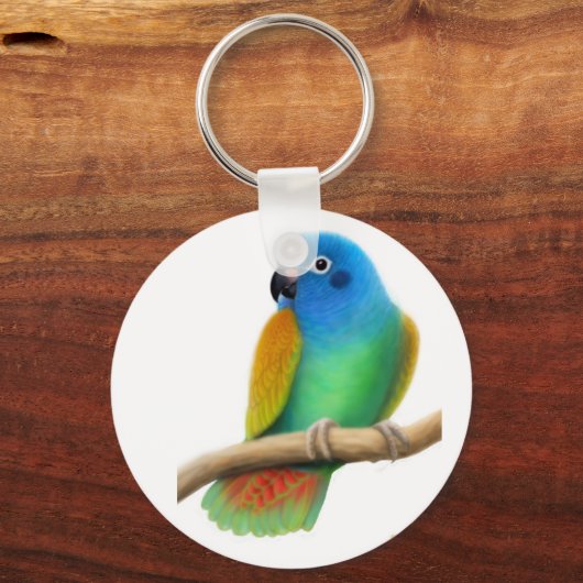 Blue Headed Pionus Parrot Keychain Schlüsselanhänger (Vorderseite)