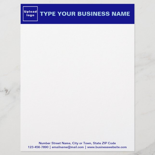 Blue Header und Texte zu Footer of Business Briefbogen (Vorderseite)