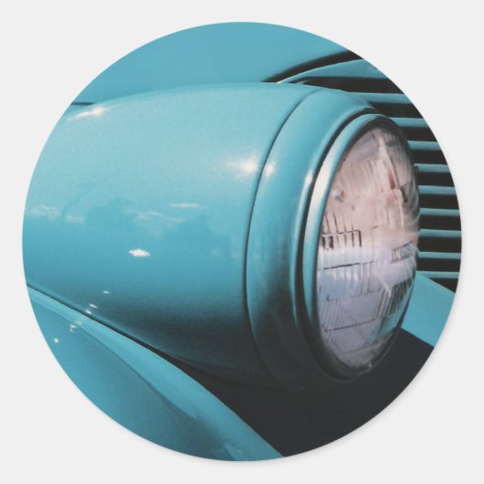 Blue Headlight Runder Aufkleber (Vorderseite)