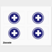 Blue Health Care Cross Rechteckiger Aufkleber (Blatt)
