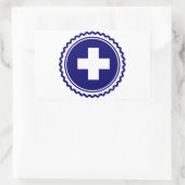 Blue Health Care Cross Rechteckiger Aufkleber (Tasche)