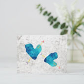 Blue Heart 14 Februar Postkarte (Stehend Vorderseite)