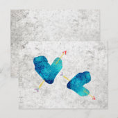 Blue Heart 14 Februar Postkarte (Vorne/Hinten)