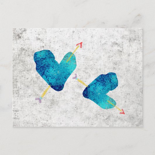 Blue Heart 14 Februar Postkarte (Vorderseite)